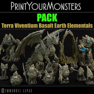 basalte Terre élémentaire pack imprimervos monstres boutique impression monstre ensemble Patreon paquet Emmanuel tribu 3d print model - Mito3D
