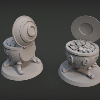 zengin göğüs imp3dsion masaüstü karakterler yaratıklar fantezi Evren 3D yazdırılabilir arazi Zindanlar hazine d madeni paralar dnd kahve npc objeto mazmorras nesne sandığı 3d print model - Mito3D