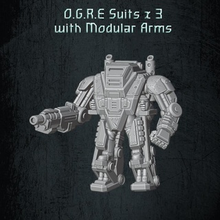 ogre suits combat exoskeletons quartermaster3d Tabletop Characters & Creatures Sci-Fi Universe Store heavy scifi mech 28mm exosuit grimdark powerloader troopers brutes 3d print model - Mito3D