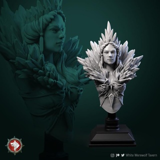 helga frost witch bust pre-supported white werewolf tavern Tabletop Characters & Creatures Fantasy Universe Store Fan Art Busts tabletop dnd busts 3d print model - Mito3D