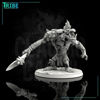 0002 masculino salvaje Troll club hacha claudio líos Arte mesa caracteres criaturas fantasía universo monstruo calabozo trolls 3d print model - Mito3D