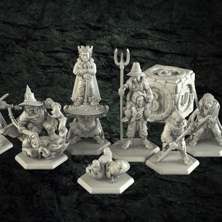 rough tumble 4 crosslances Tabletop Characters & Creatures Fantasy Universe Store 3D Printable Terrain board chess dice fantasy magic rat boardgame tabletop four hobbit team rules skaven halfling hen 3d print model - Mito3D