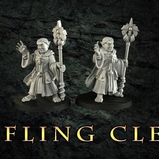 halfling cleric crosslances Tabletop Characters & Creatures Fantasy Universe bishop chess dragons games magician monk rpg wizard priest holy age warlock wargame dungeon hobbit rule boargame ninth 3d print model - Mito3D