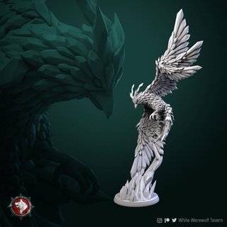 ice phoenix pre-supported white werewolf tavern Tabletop Characters & Creatures Fantasy Universe Store bird creature rpg tabletop dnd ttrpg 3d print model - Mito3D