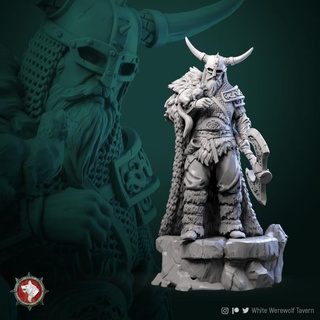 kolgrim 32mm 75mm pre-supported white werewolf tavern Tabletop Characters & Creatures Fantasy Universe hero human viking tabletop dnd dndcharacter 3d print model - Mito3D