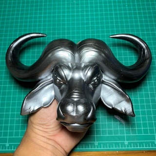 african buffalo head animal art f'solo Education Art Home & Garden Homeware Ornaments Store africanbuffalohead 3d print model - Mito3D