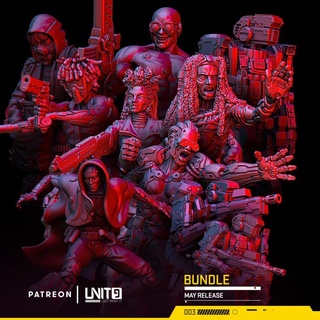 cyberpunk models bundle - may release unit9 Tabletop Characters & Creatures Sci-Fi Universe Store patreon 3d print model - Mito3D