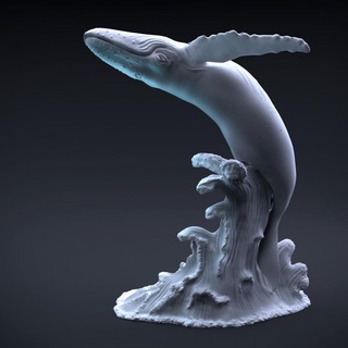 gobba balena saltare dino cane giocattoli Giochi animale creatura figure negozio stampabile arte figura figurina natura oceano scultura mare statua acqua miniatura sculture marino mammifero sott'acqua 3d print model - Mito3D