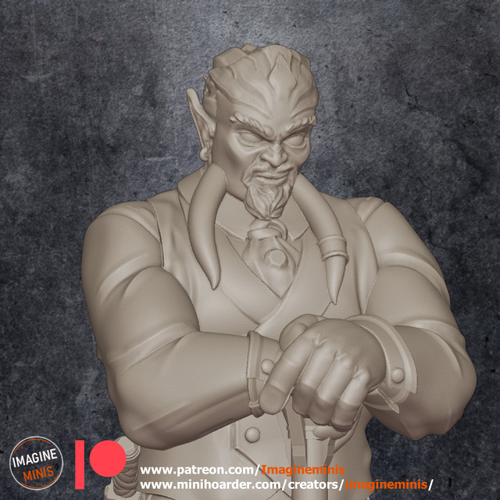 wp bahsuur marchande imaginer minis table personnages créatures fantaisie univers rpg miniature dnd cravate éclaireur 32mm tabletteoprpg ttrpg dnd5e draenei 3D print model - Mito3D