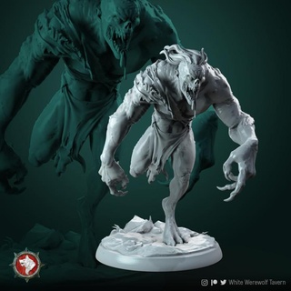 ghoul 1 miniature 32mm pre-supported white werewolf tavern Tabletop Characters & Creatures Fantasy Universe Store creature monster rpg undead tabletop dnd pathfinder ttrpg dndmonster 3d print model - Mito3D