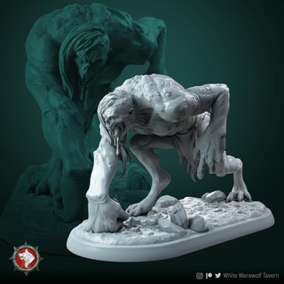 ghoul 3 miniature 32mm pre-supported white werewolf tavern Tabletop Characters & Creatures Fantasy Universe Store creature monster rpg undead tabletop wargame dnd pathfinder ttrpg dndmonster 3d print model - Mito3D