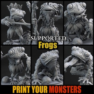 6 frogs printyourmonsters creature mini set warhammer resin frog pack patreon dnd bundle emmanuel pathfinder tribe swamp lepas supported 3d print model - Mito3D