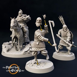 modular ridermercia axemen - presupported printing goes ever Tabletop Characters & Creatures Fantasy Universe Store accessory fantasy fighter head knight mini viking wargaming warhammer warrior weapon customizable horse miniature lotr base norse tabletop cavalry rider pieces customizer 28mm dnd bits configure mounted cloak frostgrave skirmish personalize 5e norman pre-supported saxon 3d print model - Mito3D