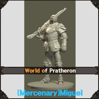 mercenary miguel world pratheron Tabletop Characters & Creatures Fantasy Universe Store characters fantasy miniature boardgame tabletop diorama wargame wop 3d print model - Mito3D