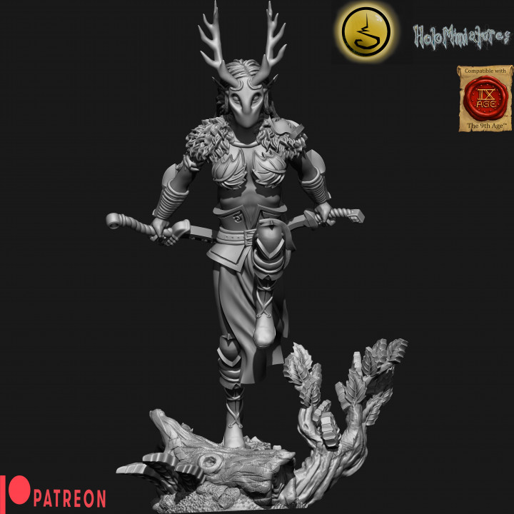 Kılıç Dansçısı 4 holominyatürler masaüstü karakterler yaratıklar fantezi Evren mağaza elf Odun elfler Elf dnd Zindanlar Ejderhalar 9thage Sylvan Sylvanelf Woodelves 3D print model - Mito3D