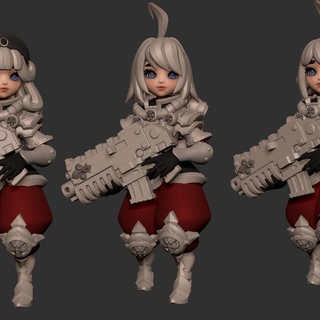 anime chibi space nuns megaset minigames miniatures Tabletop Characters & Creatures Sci-Fi Universe 40k battle warhammer tabletop wh40k sister sob 3d print model - Mito3D