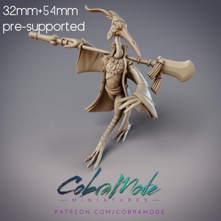 nian zhen feixian grue guerrier pre supported cobramode table personnages créatures fantaisie univers oiseau femelle combattant femme 32mm kungfu 54mm bearm prise charge wuxia 3d print model - Mito3D