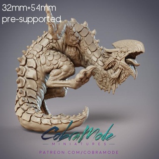 rhacos cockatrice pre-supported cobramode Tabletop Characters & Creatures Fantasy Universe Store beast dragon monster chicken 3d print model - Mito3D