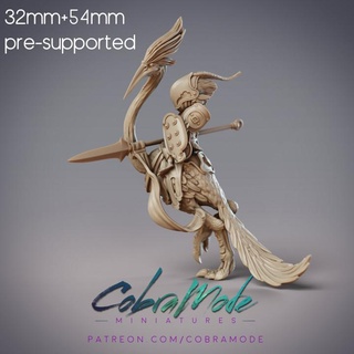 red sun yuanyang duck knight pre-supported cobramode Tabletop Characters & Creatures Fantasy Universe Store bird mount cavalry lancer crane lance supported 3d print model - Mito3D