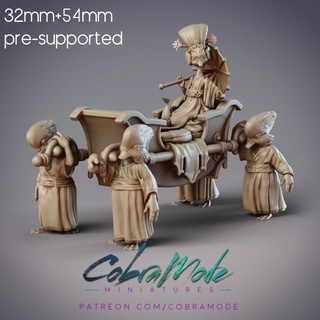 autumn moon yuanyang duck noble pre-supported cobramode Tabletop Characters & Creatures Fantasy Universe Vehicles Machines bird chair female lady woman palanquin servants supported attendants 3d print model - Mito3D