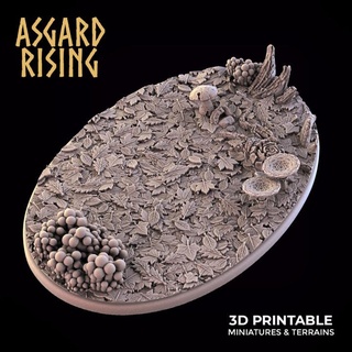 forest 1 x oval base 105x70mm - presupported asgard rising miniatures Store detailed 3d print model - Mito3D