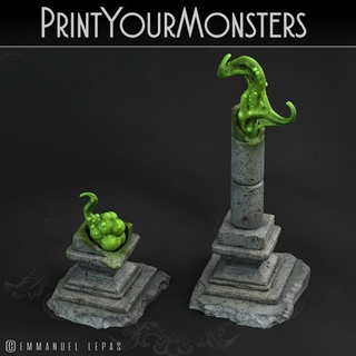 ooze pillar printyourmonsters Store Tabletop 3D Printable Terrain Fantasy print monster support resin plinth monsters dnd emmanuel lepas supported 3d print model - Mito3D