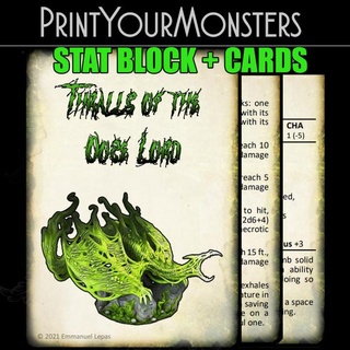 ooze-stat blocks + cards printyourmonsters Tabletop accessories Characters & Creatures Fantasy Universe PDF print card monster monsters block patreon emmanuel tribe stat lepas 3d print model - Mito3D