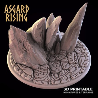 uralt Ruinen 1 runden Basen 80mm vorausgesetzt asgard steigend Miniaturen Geschäft Base 80 3d print model - Mito3D