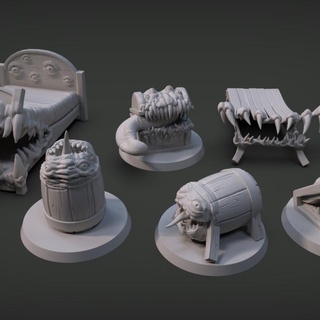 mimics pack imp3dsion Tabletop Characters & Creatures Fantasy Universe collection hidden monsters dungeon creatures criaturas monstruos mimicos 3d print model - Mito3D