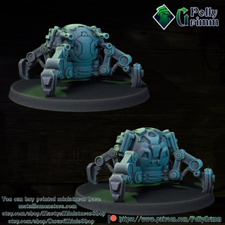 tabletop miniature sci-fi cyberpunk fantasy battle droid pollygrimm Tabletop Characters & Creatures Fantasy Universe Store game mini robot character boardgame shadowrun 3d print model - Mito3D