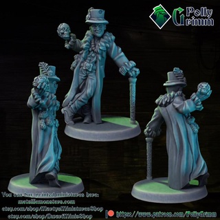 tabletop miniature sci-fi cyberpunk fantasy cyber necromancer baron samedi pollygrimm Tabletop Characters & Creatures Sci-Fi Universe Store game mini character boardgame cyborg shadowrun voodoo implant 3d print model - Mito3D