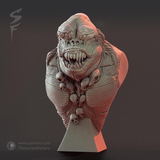 terror ape thesurrealfactory Tabletop Characters & Creatures Sci-Fi Universe Store Fan Art Busts animal bust creature monster scary 3d print model - Mito3D