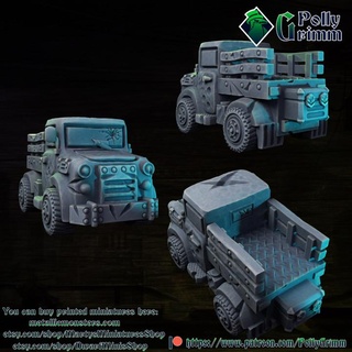 tabletop miniature sci-fi cyberpunk fantasy old truck car terrain pollygrimm Tabletop Characters & Creatures Sci-Fi Universe Store game mini boardgame shadowrun apocalypses 3d print model - Mito3D