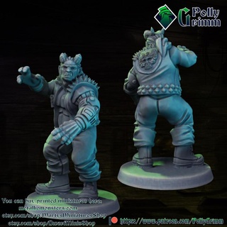 tabletop miniature sci-fi cyberpunk fantasy ogre monk caster pollygrimm Tabletop Characters & Creatures Sci-Fi Universe Store game mini troll character boardgame criminal shadowrun implant 3d print model - Mito3D