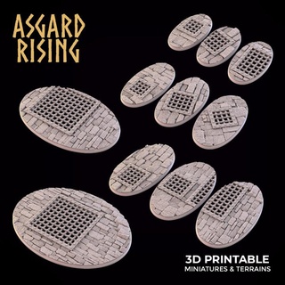 temple dungeon theme oval bases set presupported asgard rising miniatures Store cavlery 3d print model - Mito3D