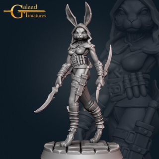 sofia - female rabbitfolk november release rogues galaad miniatures Tabletop Characters & Creatures Fantasy Universe Store dragon fantasy fight roleplay sword rabbit miniature dagger tabletop dungeon rogue dnd leather mercenary tribes thieve ratway 3d print model - Mito3D