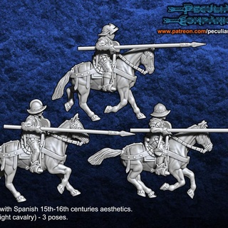 İspanyol insanlar biniciler ışık süvari hata orlanlar masaüstü karakterler yaratıklar tarihi Evren savaş oyunları 28mm 3d print model - Mito3D