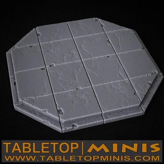 marmo piattaforma 4x4 tabletopminis tavolo Accessori negozio draghi dungeon pavimento dnd scheggiato ottagonale 3d print model - Mito3D