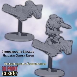 ironwrought brigade - glider & rider 3d print cleric Tabletop Characters Creatures Sci-Fi Universe Store 40k soldier space warhammer steampunk marine adeptus boltgun primaris plate armour 3d print model - Mito3D