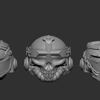 marines helmets pack minigames miniatures Tabletop Characters & Creatures Sci-Fi Universe 40k warhammer wh40k alternative spacemarines wh 3d print model - Mito3D