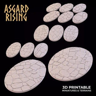 calcolo pavimento tema ovale basi impostato presupposto asgard in aumento miniature negozio base ovel cavalleria 3d print model - Mito3D