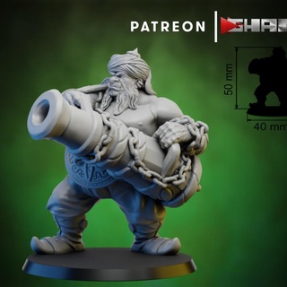 ogre 2 persian cannon 1 support ready ghamak Tabletop Characters & Creatures Fantasy Universe Store dragons dungeons fantasy warhammer miniature hammer age wargame dnd 9th wh aos 3d print model - Mito3D