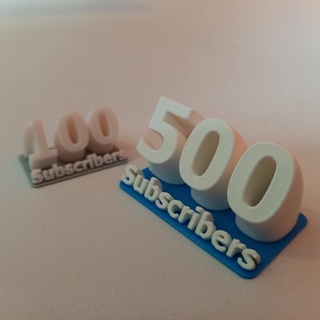 100 subscribers 3d letters creative electronics Home & Garden Homeware Ornaments youtube effect milestone subs 3d print model - Mito3D