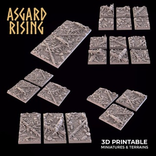 conifers theme square rectangle bases set presupported asgard rising miniatures Store 20 base 50 40 25 3d print model - Mito3D