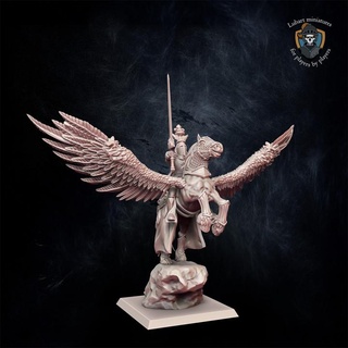 kingdom equitaine paladin pegasus lubart miniatures Tabletop Characters & Creatures Fantasy Universe characters fantasy warhammer sla age wargame 9th warhammerfantasy whfb theninthage ninthage ninth kingdomofequitaine t9a lubartminiatures koe 3d print model - Mito3D
