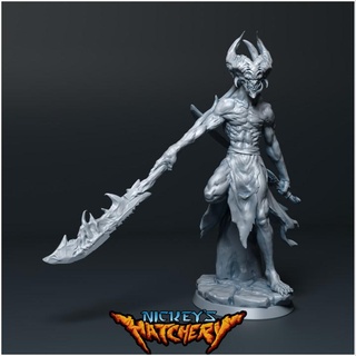 daemon warrior daemons qa'gir nickey's hatchery Tabletop Characters & Creatures Fantasy Universe Store demon barbarian fighter demons 3d print model - Mito3D