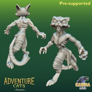 ghoul cat kawna minis Tabletop Characters & Creatures Fantasy Universe monster undead enemy 3d print model - Mito3D
