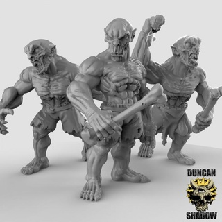 ghouls bone clubs pre supported duncan shadow Tabletop Characters & Creatures Fantasy Universe Store undead warhammer dungeonsanddragons dnd ghoul tabletopgames kingsofwar ageofsigmar ttrpg presupported 3d print model - Mito3D