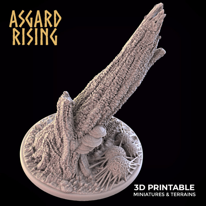 infested grounds round base 60mm - presupported asgard rising miniatures Store big trunk 60 mase 3D print model - Mito3D