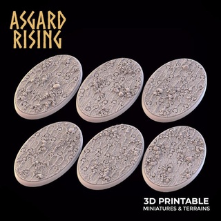 boue 6 ovale bases 35x60mm présupporté Asgard hausse miniatures boutique base cavlery 3d print model - Mito3D